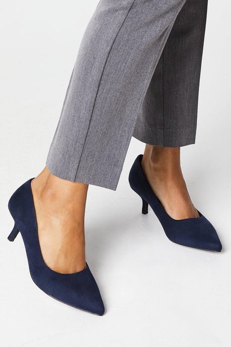 Wide Fit Dove Kitten Heel Court Shoes - Image 1