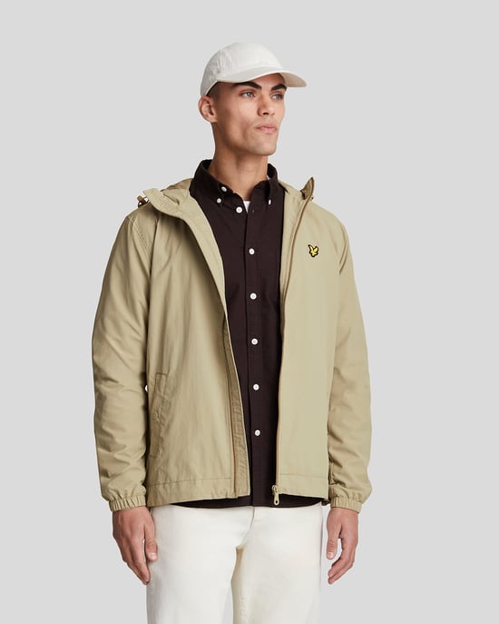 Herrenjacke mit durchgehendem Reißverschluss und Kapuze in Grün - Image 1