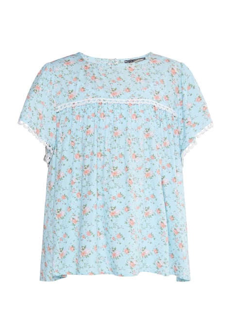 Dreimaster Bluse Mädchen (Kids) Hellblaue Blume - Image 1