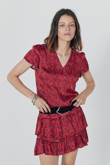 Bandana Print Short Sleeve Dress