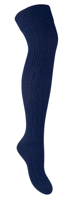 Overknee-Wollsocken für Damen | Steven | Winterwarme dicke lange Socken Blau - Image 1