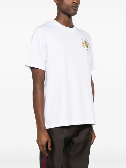 Casablanca Joyaux D'Afrique Tennis Club Bedrucktes T-Shirt in Weiß - Image 3