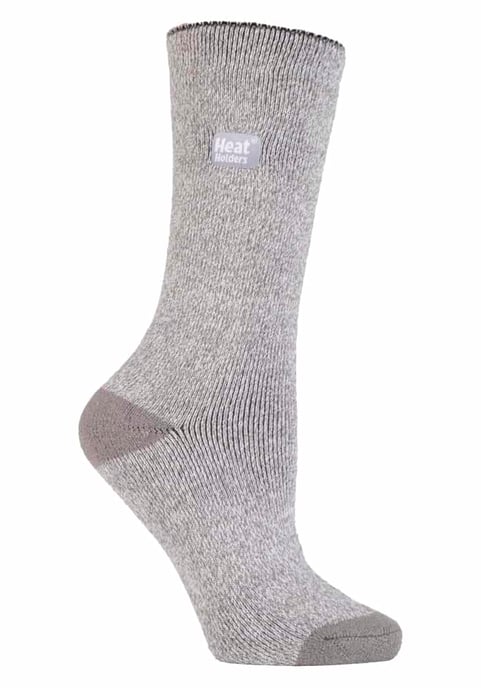 Heat Holders Lite - Dünne Winter-Thermosocken für Damen in einfarbigen Farben - Silber / Creme - Image 1