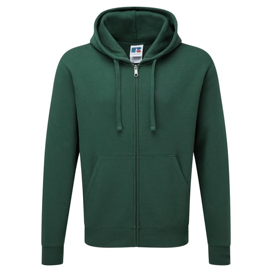 Russell Mens Authentic Full Zip Hooded Sweatshirt / Hoodie (Flasche grün) - Image 1