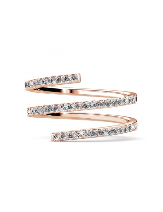 Spiralförmiger Ring - Roségold und Kristall - Image 3