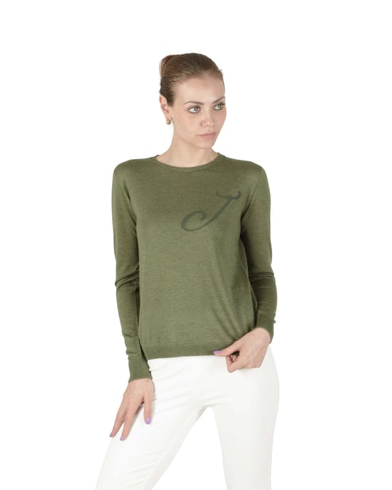 Crown Of Edinburgh Kaschmir Langarm Art 004 Grün Brief J - Image 1