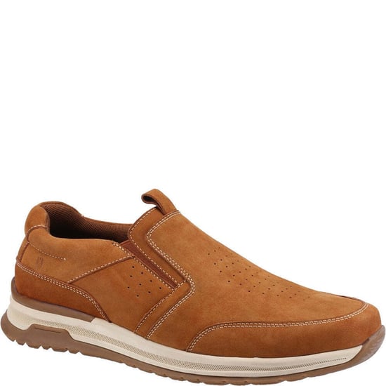 Hush Puppies Mens Cole Leather Casual Shoes (Tan)