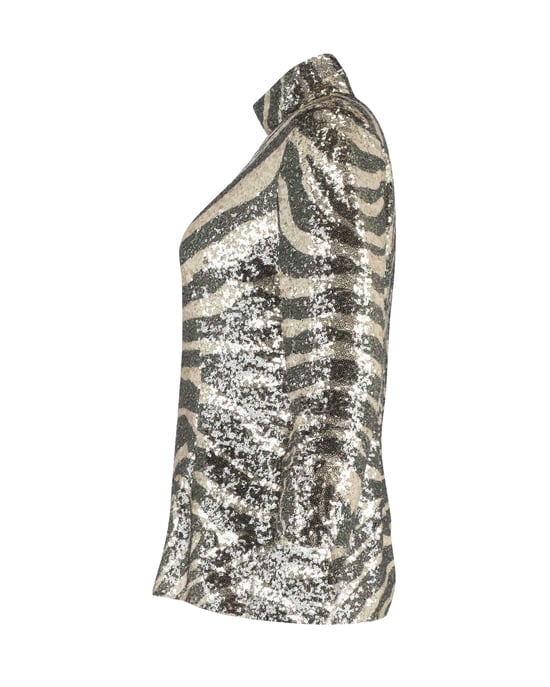 Dolce & Gabbana Zebra-Print Rollkragenoberteil in bunten Pailletten - Image 2