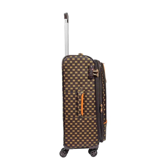 Brown extended travel bag, robust Softshell suitcase