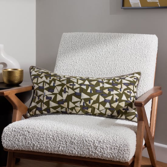 Hoem City Geometric Piped Feather Filled Cushion