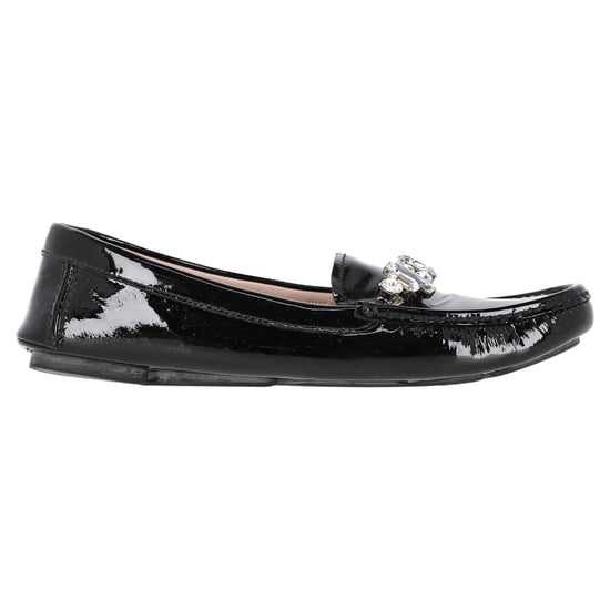Miu Miu Loafers mit Kristall-Details aus schwarzem Lackleder - Image 1