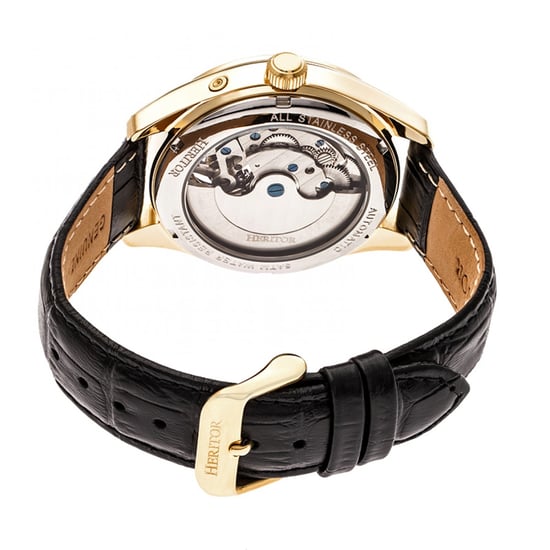 Heritor Automatik Sebastian Semi-Skelett Lederarmbanduhr - Image 2