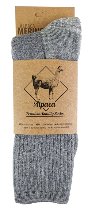 COMODO - 1 Paire Chaussettes Hautes Trekking Homme et Femme - Gris - Image 2