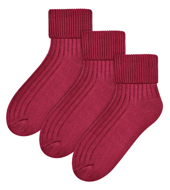 3 Paar Woll-Bettsocken für Damen | Steven | Luxuriöse warme Lounge-Schlafsocken Wein - Image 1