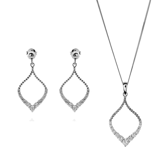Orphelia 'Grace' Damen 925 Sterling Silber Set: Ketten-Anhänger + Ohrringe - Silber SET-7493 - Image 1