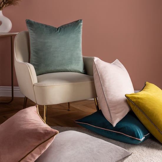 Paoletti Meridian Piped Velvet Feather Filled Cushion