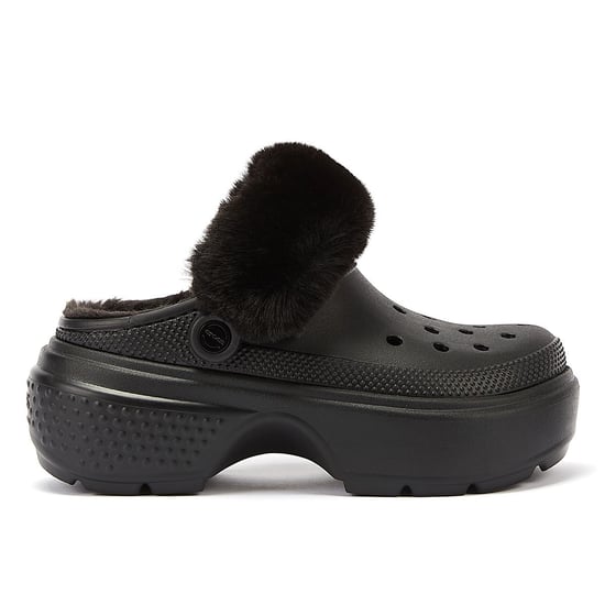 Stomp Lined Pantoletten - Crocs - Thermoplastik - Schwarz - Image 4
