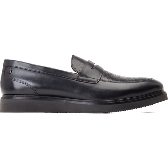Base London Sid Leder Herren schwarze Mokassins - Image 5
