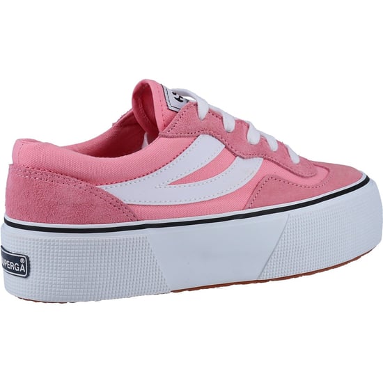 Superga 3041 Revolley Colorblock Platform Leder Damen Rosa/Weiß Turnschuhe - Image 2