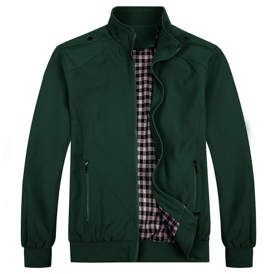 Herren Bomberjacke mit Stehkragen, ¨¹bergangsjacke f¨¹r den Herbst, l?ssige Sportjacke Gr¨¹n - Image 1