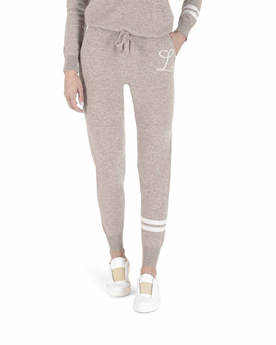 Crown Of Edinburgh Cashmere Track Pants Morningside Camel L