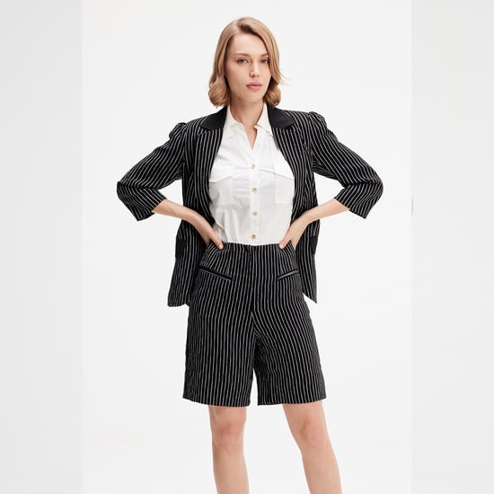 Gestreifte Jacke aus Bi-Material - Image 4