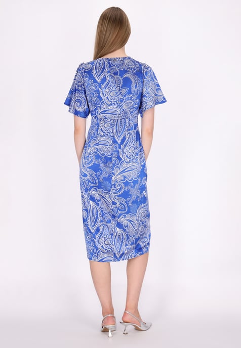 Dreimaster Kleid Damen Weiss Flieder - Image 4