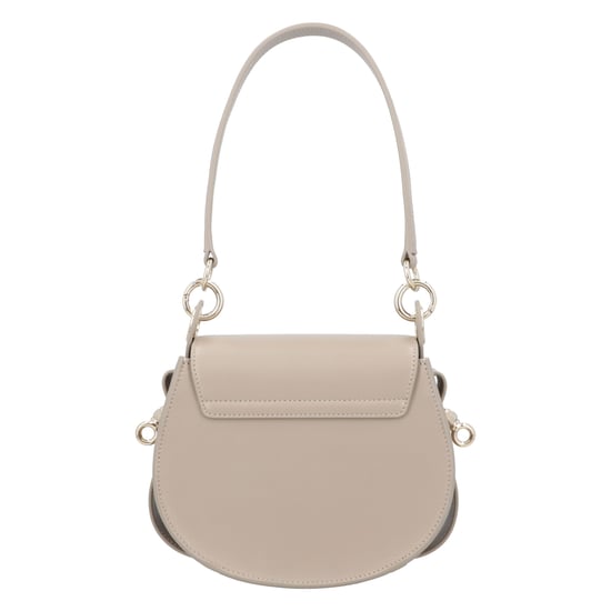 Chloé Kleine Tess Tasche aus glänzendem Leder und Wildleder in Grau - Image 4