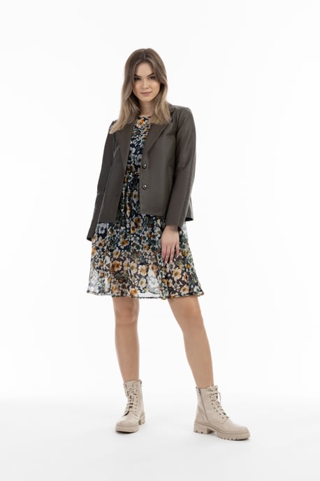 Dreimaster Lederblazer Damen Taupe - Image 1