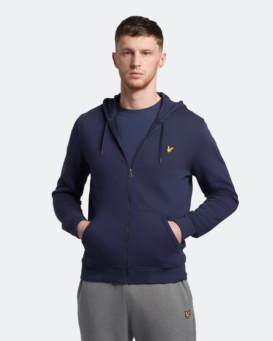Lyle & Scott Kapuzenpullover mit Reißverschluss in Navy - Image 1