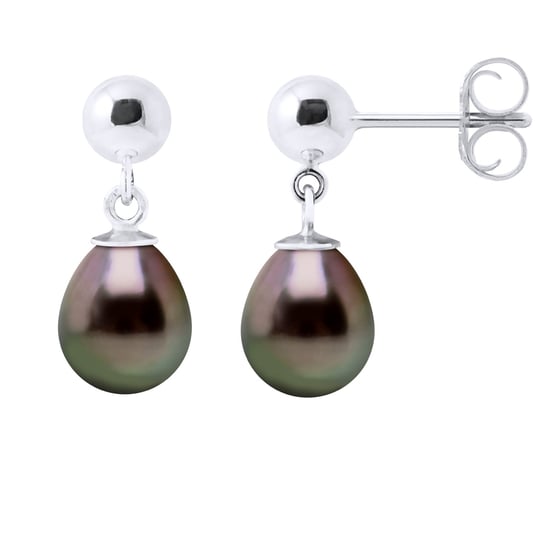 Ohrringe aus Silber 925 und echten Tahiti-Zuchtperlen Birne 8-9 mm - Image 1