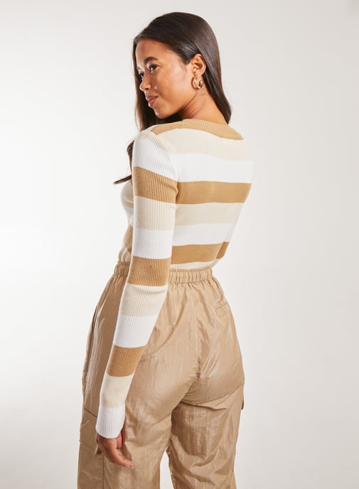 Striped Knitted Long Sleeve Jumper