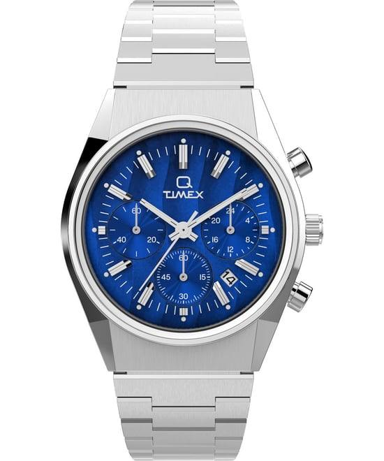 Timex Q Falcon Eye Chrono Herren Silber Uhr TW2W33700 - Image 1