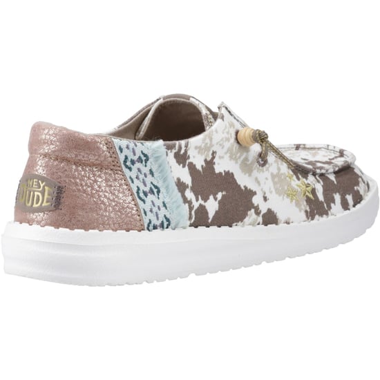 HEYDUDE Wendy Disco Kuh Baumwolle Damen Tan Loafers - Image 2