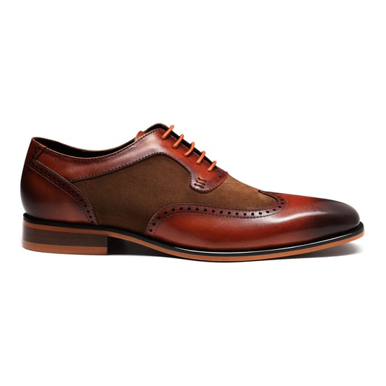 Herrenschuh mit klassischer Ziernaht Business-Schuh Glattleder Halbschuhe Braun - Image 5