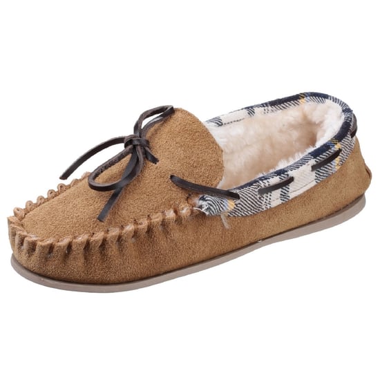 Cotswold Womens/Ladies Kilkenny Classic Fur Lined Moccasin Slippers (Tan)