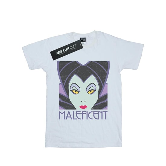 Disney Womens/Ladies Maleficent Cropped Head Cotton Boyfriend T-Shirt (White)
