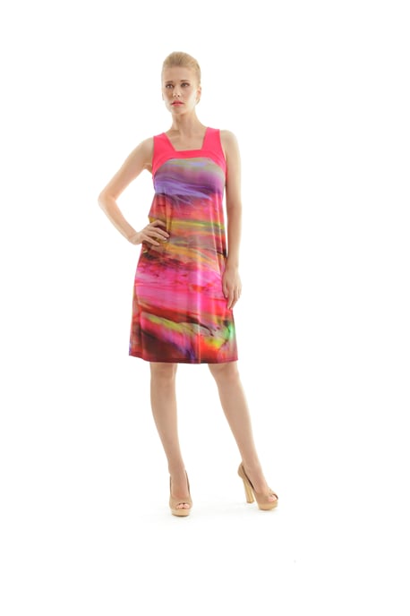 Druckkleid mit quadratischem Ausschnitt - Image 2