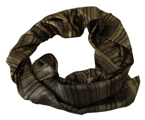 Dolce & Gabbana Damen Metallic Gold Seide Stretch Schal Wrap Schal - Image 2
