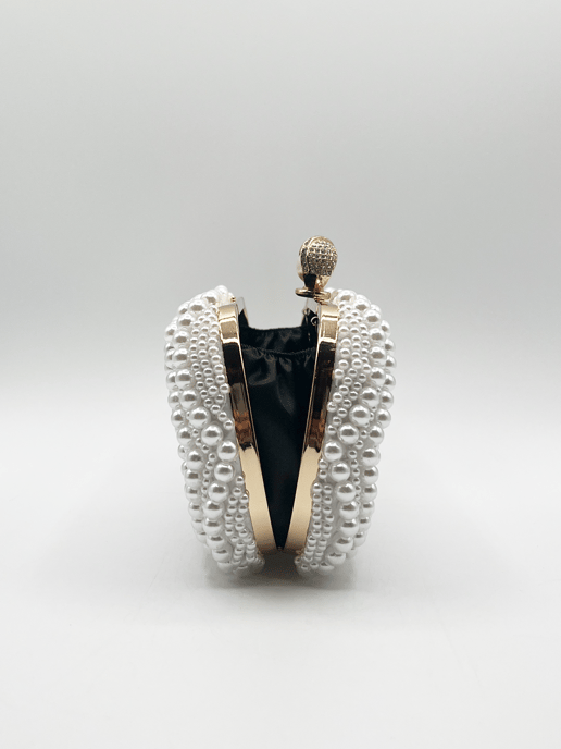 White beaded clutch bag
