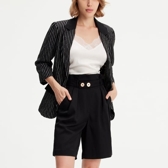 Bermudashorts mit hoher Taille und Falten - Image 2