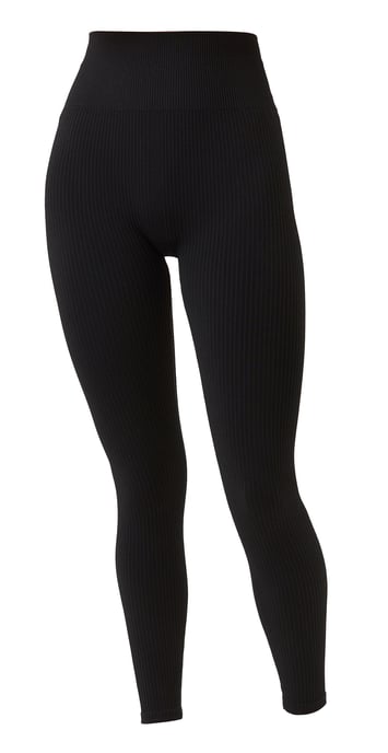 Björn Borg - Ladies Seamless Ribbed Footless Tights Leggings - Schwarz - Image 1