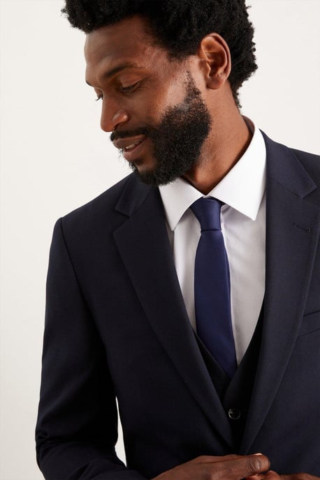 Tailored Fit Navy Essential Suit Jacket - Image 4