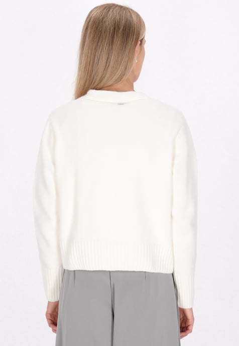 Dreimaster Cardigan Damen Wollweiss - Image 4