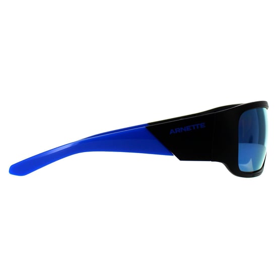 Arnette Rectangle Mens Matte Black Dark Grey Mirror Water Polarized AN4297 Snap II