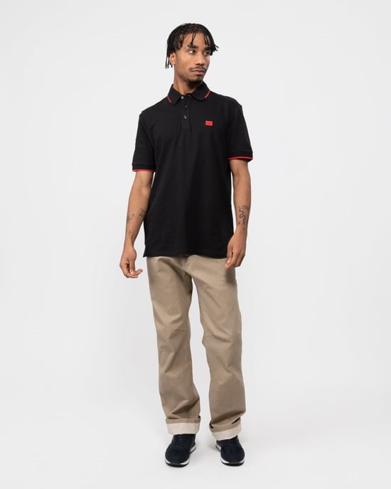 HUGO Deresino232 Mens Tipped Polo Shirt With Logo Label - Image 3
