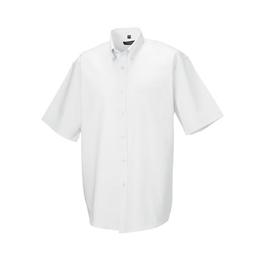 Russell Collection Herren-Kurzarmhemd aus pflegeleichtem Oxford (Weiß) - Image 1