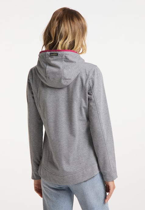 Schmuddelwedda Funktionsjacke Damen Grau Melange Dunkelrosa - Image 4