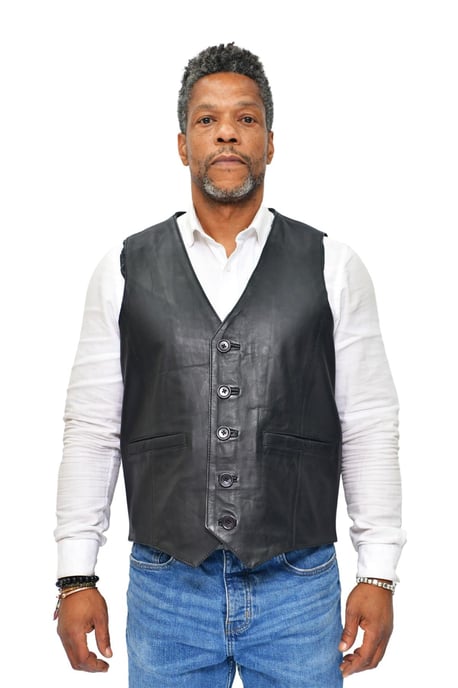 Mens Classic Leather Waistcoat-Chester