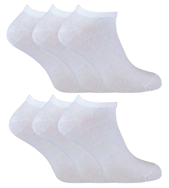 SOCK SNOB - 6er Pack Herren Baumwolle Low Cut Quarter Gym / Trainer Socken - Weiß - Image 1